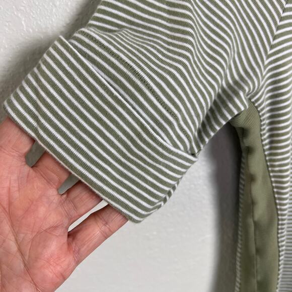 Lauren Ralph Lauren Women's Large Sage Green Striped Boat Neck Short Sleeve Top - Picture 4 of 8